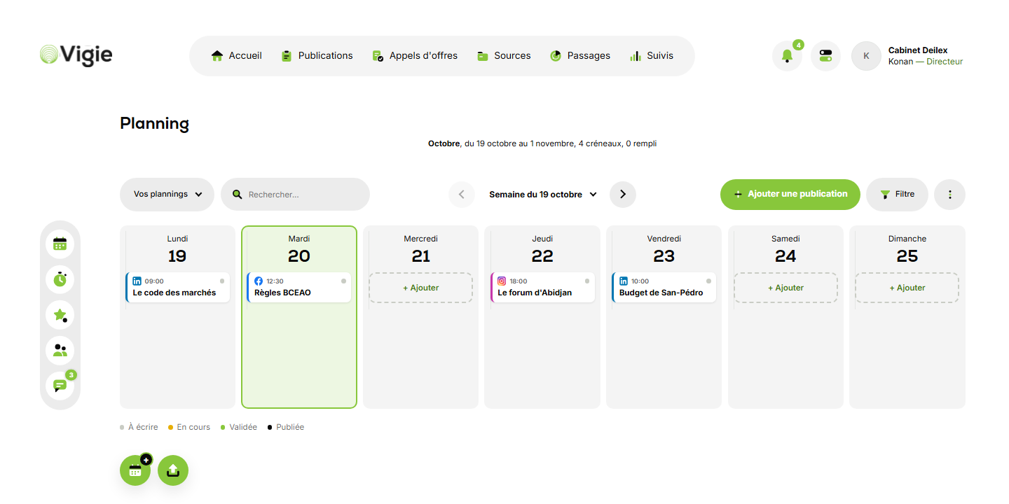 Le planning, dans Vigie (données inventées)